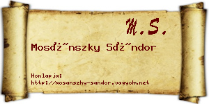 Mosánszky Sándor névjegykártya